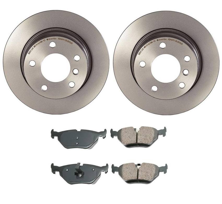 BMW Disc Brake Pad and Rotor Kit - Rear (280mm) (Ceramic) (EURO) 34216794306 - Akebono Euro Ultra-Premium 4119834KIT